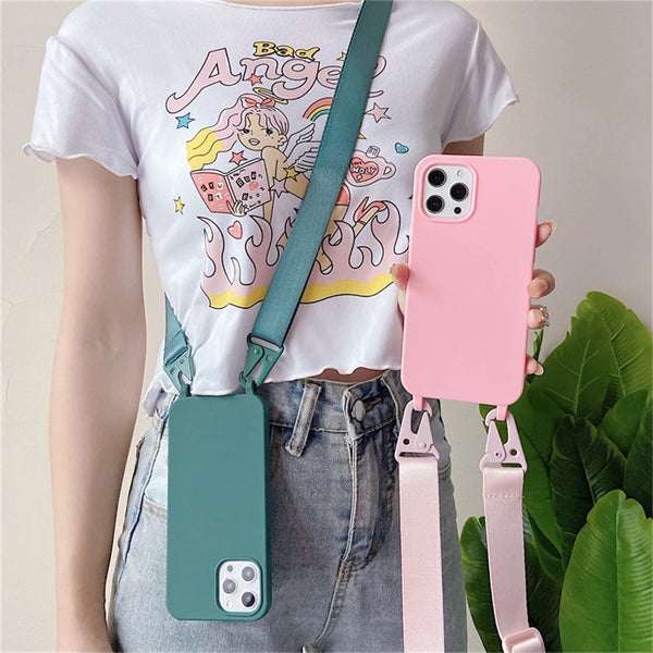 Crossbody Necklace Strap Case for iPhone - Shockproof & Stylish